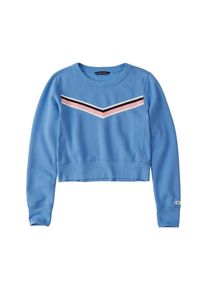 Abercrombie & Fitch Abercrombie & Fitch, Damen Pullover 'RAINBOW CHEVRON CREW', Himmelblau