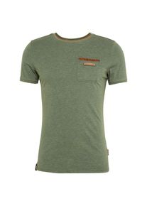 Naketano, Herren T-Shirt 'Suppenkasper', Cognac / Oliv