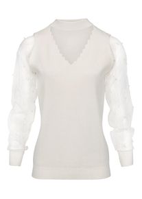 Heine, Damen Pullover, Perlweiß