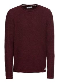 Pier One, Herren Pullover 'Structured Moulinee Jumper', Bordeaux