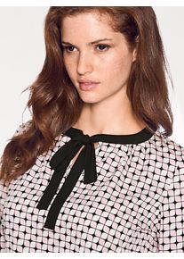 Heine, Damen Druckbluse, Rosa / Schwarz / Wei&szlig;