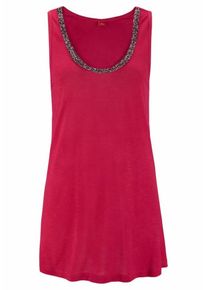 s.Oliver RED LABEL Beachwear, Damen Beachwear Top mit Glitzerdetail, Rot