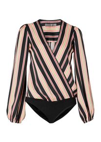 Hallhuber, Damen Bodybluse, Pfirsich / Schwarz
