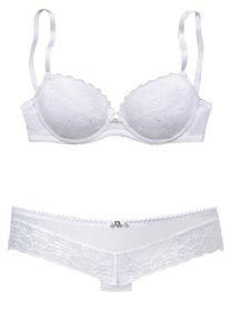 Vivance, Damen Set: Push-up-BH und Panty, Weiß