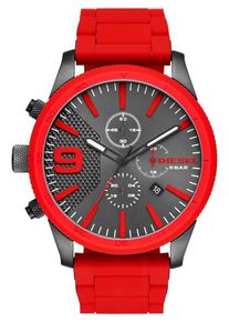 Diesel, Herren Chronograph 'RASP, DZ4448', Dunkelgrau / Rot / Wei&szlig;