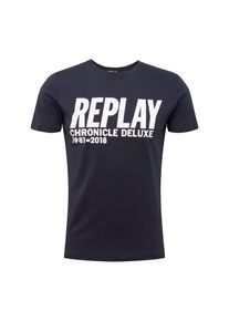 Replay, Herren T-Shirt, Dunkelblau / Weiß