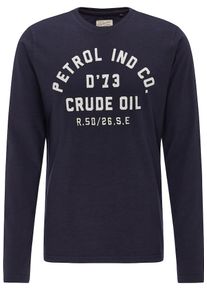 PETROL INDUSTRIES, Herren MEN LONGSLEEVE, Navy / Wei&szlig;