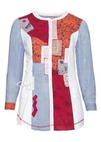 Joe Browns, Damen Longbluse, Rauchblau / Mischfarben / Dunkelorange / Rubinrot / Weiß