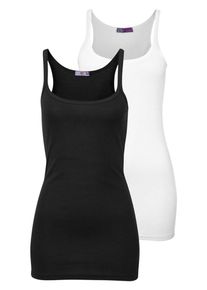 AJC, Damen Longtop, Schwarz / Wei&szlig;
