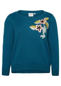 JUNAROSE, Damen Langarmbluse, Himmelblau / Mischfarben