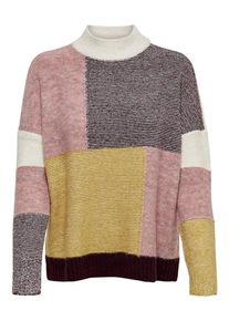 Only, Damen Pullover, Senf / Aubergine / Altrosa / Naturweiß