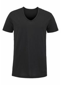 Bench, Herren V-Shirt aus atmungsaktiver COOLMAX Ware, Schwarz