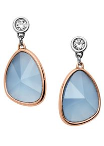 Fossil, Damen Ohrstecker 'Vintage Iconic JF03072998', Hellblau / Rosegold / Silber / Transparent