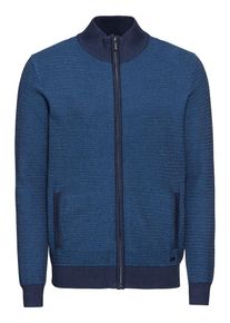Fynch-Hatton, Herren Strickjacke 'Cardigan Zip 2 tone', Blau