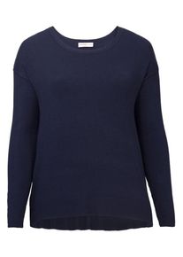 sheego Casual, Damen Rundhalspullover, Marine