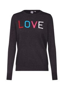 GAP, Damen Pullover 'V-CRAZY CREW-LOVE INTARSIA', Graumeliert