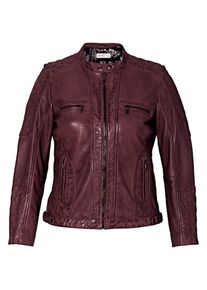 sheego Style, Damen Jacke aus echtem Leder, Merlot