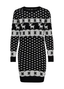 Only, Damen Kleid, Hellgrau / Schwarz