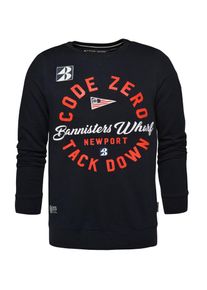 Code-Zero, Herren Sweatshirt 'NEWPORT CREW SWEATER', Navy / Orangerot / Wei&szlig;