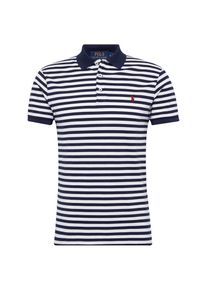 Polo Ralph Lauren, Herren Polo-Shirt 'SSYDKCSLMM2-SHORT SLEEVE-KNIT', Navy / Wei&szlig;