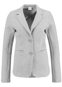 Taifun, Damen Jacke Gewirke Jersey-Blazer mit Ripp-Struktur, Hellgrau