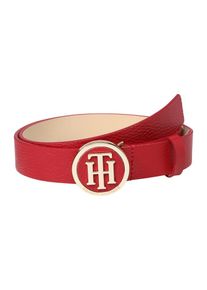 Tommy Hilfiger, Damen G&uuml;rtel 'TH ROUND BUCKLE BELT 3.0', Rot