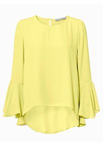 Heine, Damen Rundhalsbluse mit Ärmelvolants, Zitrone