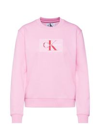 Calvin Klein Jeans, Damen Sweatshirt 'MONOGRAM FLOCK BOX LOGO REG CN', Rosa