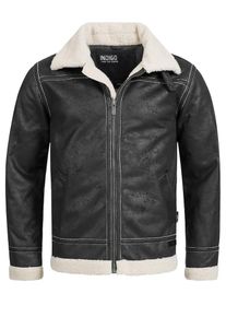 INDICODE JEANS, Herren Bomberjacke 'Barnabas', Schwarz / Weiß