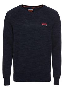 Superdry, Herren Pullover 'ORANGE LABEL COTTON VEE', Dunkelblau