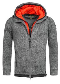 INDICODE JEANS, Herren 'Gaspard', Graumeliert / Orangerot