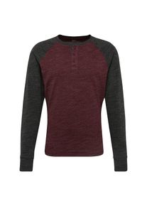 GAP, Herren Langarmshirt 'LS ATHL MARL HENLEY', Dunkelgrau / Burgunder