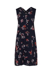 Street One, Damen Kleid, Navy / Altrosa / Hellrot