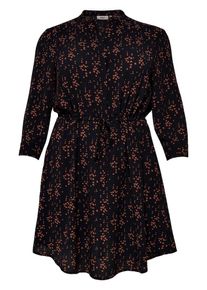 Only Carmakoma, Damen Kleid, Orangerot / Schwarz