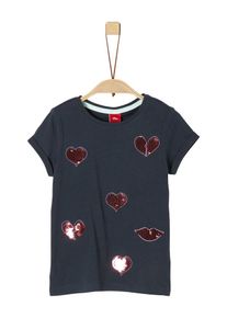 s.Oliver Junior, Mädchen T-Shirt, Nachtblau / Altrosa