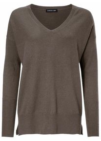 Heine, Damen V-Pullover, Schlammfarben
