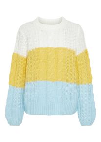 Véro Moda VERO MODA, Damen Strickpullover, Hellblau / Gelb / Weiß