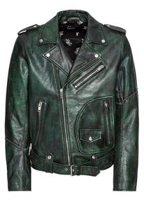 Diesel, Herren Lederjacke 'L-GRIME JACKE', Dunkelgrün