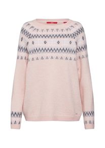 s.Oliver RED LABEL, Damen Pullover, Grau / Pastellpink / Weiß