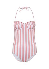 EDITED, Damen Badeanzug 'Gianne', Rosa / Weiß