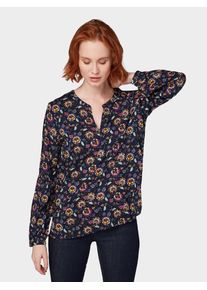 Tom Tailor, Damen Bluse, Navy / Gelb / Mischfarben