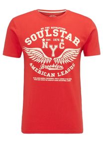 Soulstar, Herren T-Shirt, Rot / Weiß