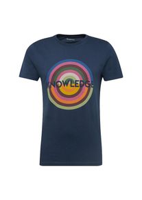 KnowledgeCotton Apparel, Herren T-Shirt 'with knowledge print - GOTS', Blau / Mischfarben