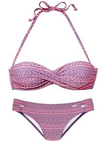 Venice Beach, Damen Bügel-Bandeau-Bikini, Pastellpink