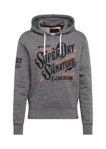 Superdry, Herren Sweatshirt 'FLAGSHIP HOOD', Grau / Orange / Schwarz
