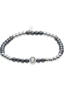JETTE, Damen Armband 'Summer Night', Anthrazit / Silber