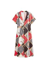 Mango, Damen Kleid 'Cadena-H', Rot / Schwarz / Weiß