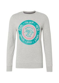 Tom Tailor Denim, Herren Sweatshirt, Graumeliert / Jade / Pink