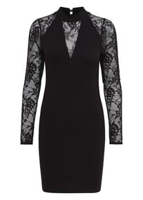 Only, Damen Spitzen-Kleid mit langen Ärmeln, Schwarz