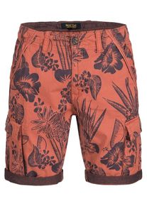 INDICODE JEANS, Herren Shorts 'Albert', Dunkelblau / Koralle